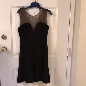 Black dress with polka dot mesh